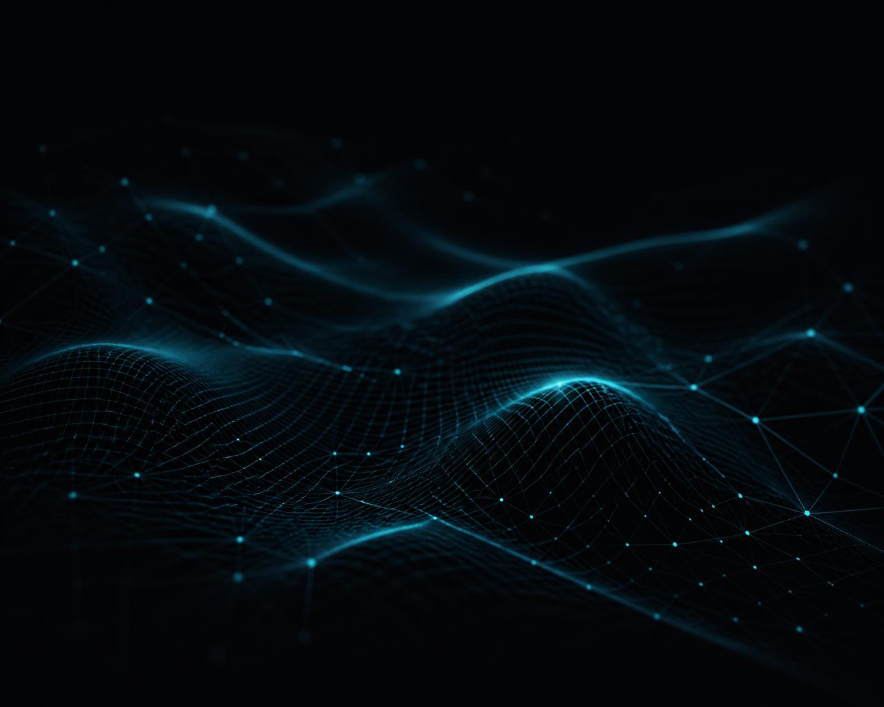 Abstract network of connected data points representing trading intelligence
